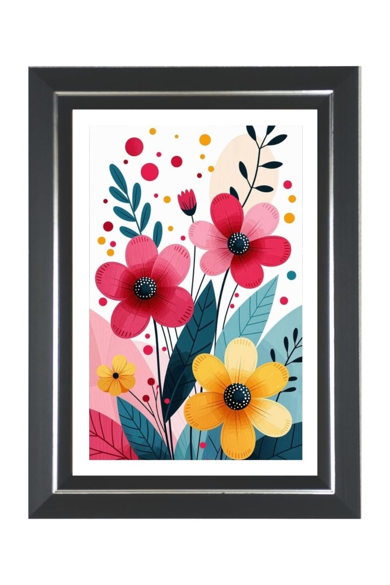 Flower Scenery For Home Photo Wall & Table Frame | 12x16 Inch Black Designer | Perfect For Gifting & Home Decor (F9596)