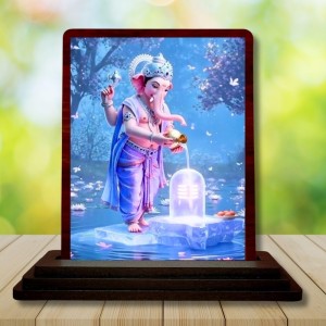 Car Desk/Table Top Lord Ganesha Wooden Photo Stand 3x4 Inches, Compact & Stylish Spiritual Display For Car, Home & Office (Pack Of 1) (F14518) Car Desk/Table Top Lord Ganesha Wooden Photo Stand 3x4 Inches, Compact & Stylish Spiritual Display For Car, Home & Office (Pack Of 1) (F14518)