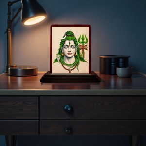 Car Desk/Table Top Lord Shiva Wooden Photo Stand 3x4 Inches, Compact & Stylish Spiritual Display For Car, Home & Office (Pack Of 1) (F14218) Car Desk/Table Top Lord Shiva Wooden Photo Stand 3x4 Inches, Compact & Stylish Spiritual Display For Car, Home & Office (Pack Of 1) (F14218)