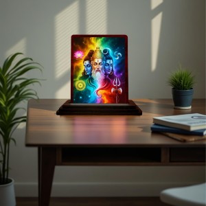 Car Desk/Table Top Lord Shiva Wooden Photo Stand 3x4 Inches, Compact & Stylish Spiritual Display For Car, Home & Office (Pack Of 1) (F15080) Car Desk/Table Top Lord Shiva Wooden Photo Stand 3x4 Inches, Compact & Stylish Spiritual Display For Car, Home & Office (Pack Of 1) (F15080)