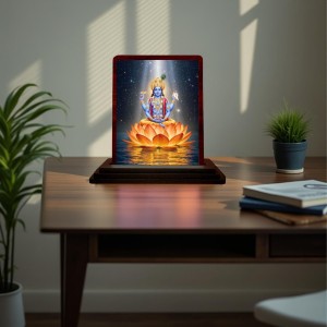 Car Desk/Table Top Lord Vishnu Wooden Photo Stand 3x4 Inches, Compact & Stylish Spiritual Display For Car, Home & Office (Pack Of 1) (F14371) Car Desk/Table Top Lord Vishnu Wooden Photo Stand 3x4 Inches, Compact & Stylish Spiritual Display For Car, Home & Office (Pack Of 1) (F14371)