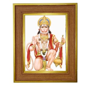 Hanuman Ji Photo Frame 12x16 Inches-Brown Wooden Frame For Home, Office & Temple Decoration And Gifting (F6365) Hanuman Ji Photo Frame 12x16 Inches-Brown Wooden Frame For Home, Office & Temple Decoration And Gifting (F6365)