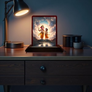 Car Desk/Table Top Lord Ganesha And Karthikeya Wooden Photo Stand 3x4 Inches, Compact & Stylish Spiritual Display For Car, Home & Office (Pack Of 1) (F14367) Car Desk/Table Top Lord Ganesha And Karthikeya Wooden Photo Stand 3x4 Inches, Compact & Stylish Spiritual Display For Car, Home & Office (Pack Of 1) (F14367)
