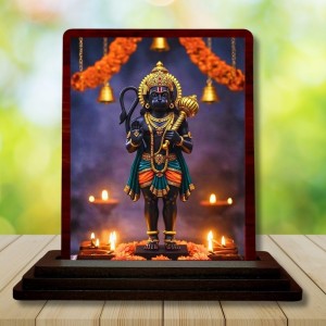 Car Desk/Table Top Lord Hanuman Wooden Photo Stand 3x4 Inches, Compact & Stylish Spiritual Display For Car, Home & Office (Pack Of 1) (F14139) Car Desk/Table Top Lord Hanuman Wooden Photo Stand 3x4 Inches, Compact & Stylish Spiritual Display For Car, Home & Office (Pack Of 1) (F14139)