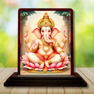 Car Desk/Table Top Lord Ganesha Wooden Photo Stand 3x4 Inches, Compact & Stylish Spiritual Display For Car, Home & Office (Pack Of 1) (F14538) Car Desk/Table Top Lord Ganesha Wooden Photo Stand 3x4 Inches, Compact & Stylish Spiritual Display For Car, Home & Office (Pack Of 1) (F14538)