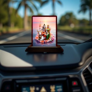 Car Desk/Table Top Lord Shiva And Parvathi Wooden Photo Stand 3x4 Inches, Compact & Stylish Spiritual Display For Car, Home & Office (Pack Of 1) (F14329) Car Desk/Table Top Lord Shiva And Parvathi Wooden Photo Stand 3x4 Inches, Compact & Stylish Spiritual Display For Car, Home & Office (Pack Of 1) (F14329)