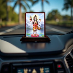 Car Desk/Table Top Lord Shiva Wooden Photo Stand 3x4 Inches, Compact & Stylish Spiritual Display For Car, Home & Office (Pack Of 1) (F14305) Car Desk/Table Top Lord Shiva Wooden Photo Stand 3x4 Inches, Compact & Stylish Spiritual Display For Car, Home & Office (Pack Of 1) (F14305)