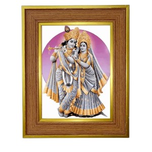 Lord Radha Krishna Photo Frame 10x14 Inches-Brown Wooden Frame For Home, Office & Temple Decoration And Gifting (F6426) Lord Radha Krishna Photo Frame 10x14 Inches-Brown Wooden Frame For Home, Office & Temple Decoration And Gifting (F6426)