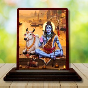 Car Desk/Table Top Lord Shiva Wooden Photo Stand 3x4 Inches, Compact & Stylish Spiritual Display For Car, Home & Office (Pack Of 1) (F14531) Car Desk/Table Top Lord Shiva Wooden Photo Stand 3x4 Inches, Compact & Stylish Spiritual Display For Car, Home & Office (Pack Of 1) (F14531)