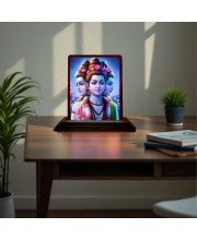 Car Desk/Table Top Lord Datta Wooden Photo Stand 3x4 Inches, Compact & Stylish Spiritual Display For Car, Home & Office (Pack Of 1) (F15082)