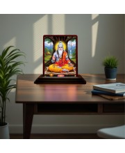 Car Desk/Table Top Valmiki Wooden Photo Stand 3x4 Inches, Compact & Stylish Spiritual Display For Car, Home & Office (Pack Of 1) (F15168)