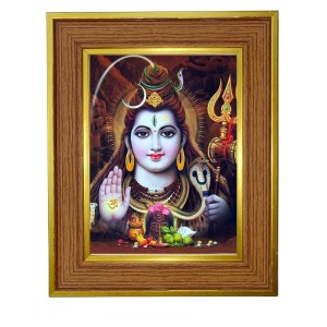 Lord Shiva Photo Frame 10x14 Inches-Brown Wooden Frame For Home, Office & Temple Decoration And Gifting (F6250) Lord Shiva Photo Frame 10x14 Inches-Brown Wooden Frame For Home, Office & Temple Decoration And Gifting (F6250)
