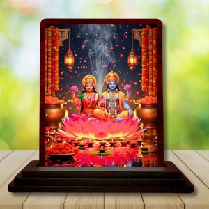 Car Desk/Table Top Radha Krishna Wooden Photo Stand 3x4 Inches, Compact & Stylish Spiritual Display For Car, Home & Office (Pack Of 1) (F14361) Car Desk/Table Top Radha Krishna Wooden Photo Stand 3x4 Inches, Compact & Stylish Spiritual Display For Car, Home & Office (Pack Of 1) (F14361)