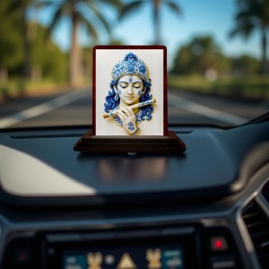 Car Desk/Table Top Lord Krishna Wooden Photo Stand 3x4 Inches, Compact & Stylish Spiritual Display For Car, Home & Office (Pack Of 1) (F14283) Car Desk/Table Top Lord Krishna Wooden Photo Stand 3x4 Inches, Compact & Stylish Spiritual Display For Car, Home & Office (Pack Of 1) (F14283)