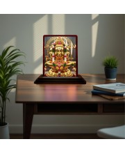 Car Desk/Table Top Lord Shiva Wooden Photo Stand 3x4 Inches, Compact & Stylish Spiritual Display For Car, Home & Office (Pack Of 1) (F15158)