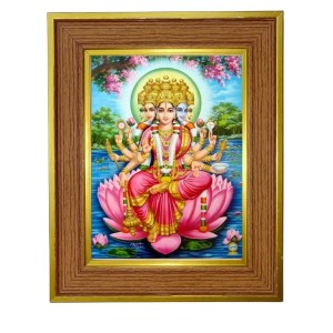 Panchmukhi Lakhsmi Photo Frame 10x14 Inches-Brown Wooden Frame For Home, Office & Temple Decoration And Gifting (F6414) Panchmukhi Lakhsmi Photo Frame 10x14 Inches-Brown Wooden Frame For Home, Office & Temple Decoration And Gifting (F6414)