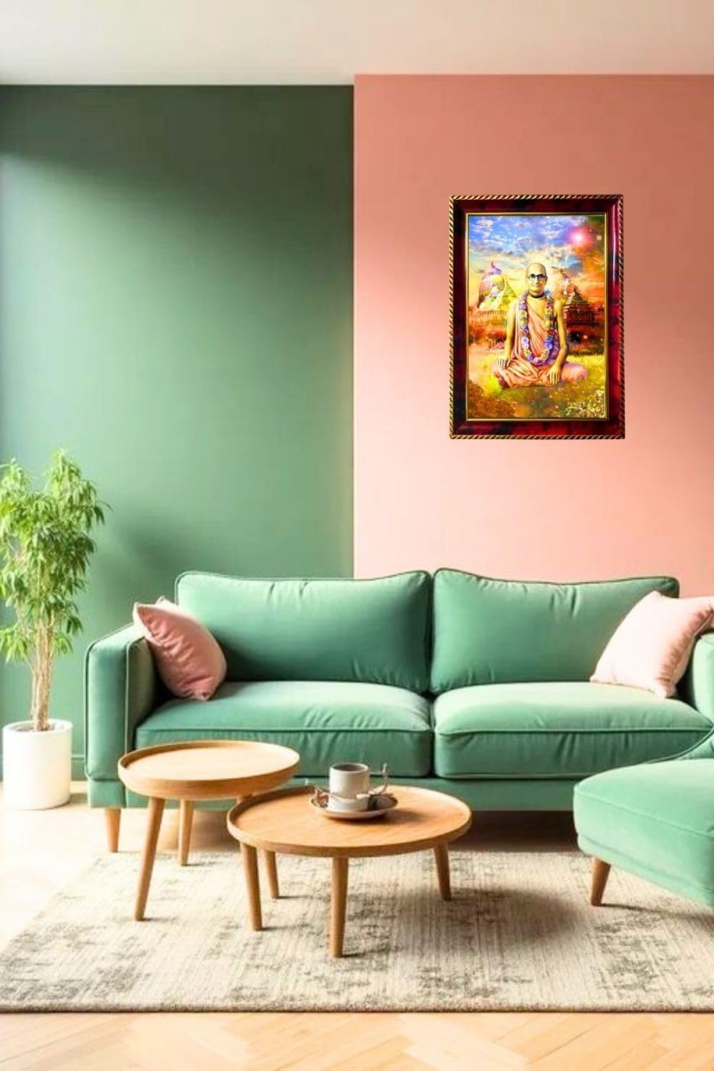 Srila Bhaktisiddhanta Sarasvati Thakura Photo Frame For Wall & Table | 7x9 Inch Golden Cherry Finish | Decorative Srila Bhaktisiddhanta Sarasvati Thakura Photo Frame For Home, Office & Pooja Room (F