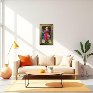 Swami Vivekananda Digital Golden Balck Color Photo Frame | Hindu Religious Wall Decor | 10x16 Inches - Inspirational Wall Art For Office, Home Decor - Ideal Spiritual Gift (F16614)
