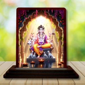 Car Desk/Table Top Lord Dattatreya Wooden Photo Stand 3x4 Inches, Compact & Stylish Spiritual Display For Car, Home & Office (Pack Of 1) (F14338) Car Desk/Table Top Lord Dattatreya Wooden Photo Stand 3x4 Inches, Compact & Stylish Spiritual Display For Car, Home & Office (Pack Of 1) (F14338)