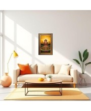 Lord Ganesha Digital Golden Balck Color Photo Frame | Hindu Religious Wall Decor | 10x16 Inches - Inspirational Wall Art For Office, Home Decor - Ideal Spiritual Gift (F16585)