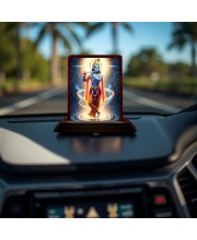 Car Desk/Table Top Lord Krishna Wooden Photo Stand 3x4 Inches, Compact & Stylish Spiritual Display For Car, Home & Office (Pack Of 1) (F14350)
