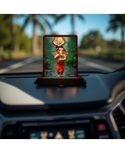 Car Desk/Table Top Lord Ganesha Wooden Photo Stand 3x4 Inches, Compact & Stylish Spiritual Display For Car, Home & Office (Pack Of 1) (F14351)