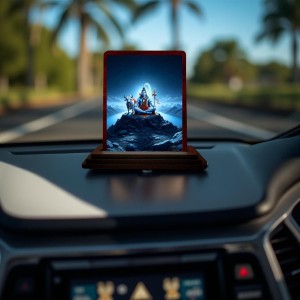 Car Desk/Table Top Lord Shiva Wooden Photo Stand 3x4 Inches, Compact & Stylish Spiritual Display For Car, Home & Office (Pack Of 1) (F14308) Car Desk/Table Top Lord Shiva Wooden Photo Stand 3x4 Inches, Compact & Stylish Spiritual Display For Car, Home & Office (Pack Of 1) (F14308)