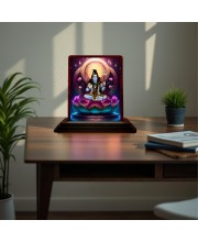 Car Desk/Table Top Lord Shankar Wooden Photo Stand 3x4 Inches, Compact & Stylish Spiritual Display For Car, Home & Office (Pack Of 1) (F15067)