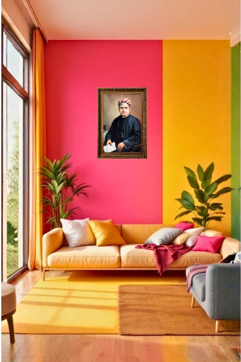 Bankim Chandra Chatterjee Big Photo Frame - 20x28 Inches For Home,Temple & Office Decoration (F11222)
