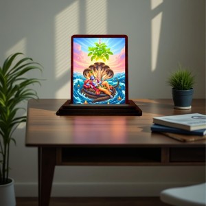Car Desk/Table Top Lord Vishnu And Lakshmi Wooden Photo Stand 3x4 Inches, Compact & Stylish Spiritual Display For Car, Home & Office (Pack Of 1) (F14302) Car Desk/Table Top Lord Vishnu And Lakshmi Wooden Photo Stand 3x4 Inches, Compact & Stylish Spiritual Display For Car, Home & Office (Pack Of 1) (F14302)