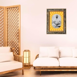 Swami Brahmananda Spiritual Guru Digital Photo In Designer Frame, Size 8x12 Inch | Hindu Religious Picture For Home Temple, Office & Gift | Wall Art & Pooja Decor (F10426)
