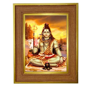 Bholenath Baba Photo Frame 10x14 Inches-Brown Wooden Frame For Home, Office & Temple Decoration And Gifting (F6270) Bholenath Baba Photo Frame 10x14 Inches-Brown Wooden Frame For Home, Office & Temple Decoration And Gifting (F6270)