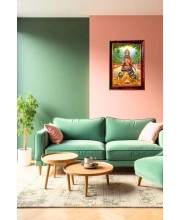Naga Devi Photo Frame For Wall & Table | 7x9 Inch Golden Cherry Finish | Decorative Naga Devi Photo Frame For Home, Office & Pooja Room (F11702)