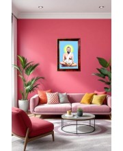 Sri Ramakrishna Paramahamsadeb Photo Frame For Wall & Table | 7x9 Inch Golden Cherry Finish | Decorative Sri Ramakrishna Paramahamsadeb Photo Frame For Home, Office & Pooja Room (F11309)