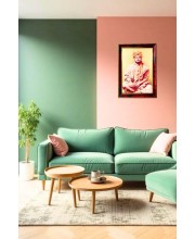 Swami Vivekananda Photo Frame For Wall & Table | 7x9 Inch Golden Cherry Finish | Decorative Swami Vivekananda Photo Frame For Home, Office & Pooja Room (F11755)