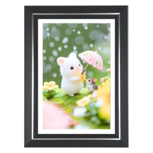 Bunny & Mouse Under The Rain Photo Wall & Table Frame | 16x20 Inch Black Designer | Perfect For Gifting & Home Decor (F9627) Bunny & Mouse Under The Rain Photo Wall & Table Frame | 16x20 Inch Black Designer | Perfect For Gifting & Home Decor (F9627)