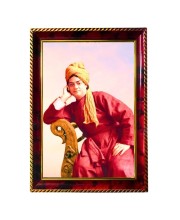 Swami Vivekananda Photo Frame For Wall & Table | 7x9 Inch Golden Cherry Finish | Decorative Swami Vivekananda Photo Frame For Home, Office & Pooja Room (F11554)