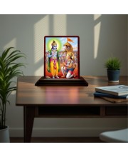 Car Desk/Table Top Lord RamSiya Wooden Photo Stand 3x4 Inches, Compact & Stylish Spiritual Display For Car, Home & Office (Pack Of 1) (F15191)