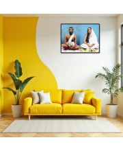Sri Sri Ramakrishna & Maa Sarada Devi Laminated Photo - 5x7 Inches, Divine Blessings For Home & Office And Temple Decoration (F16322)