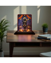 Car Desk/Table Top Lord Hanuman Wooden Photo Stand 3x4 Inches, Compact & Stylish Spiritual Display For Car, Home & Office (Pack Of 1) (F15057)