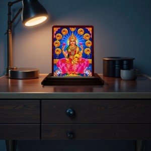 Car Desk/Table Top Goddess Lakshmi Wooden Photo Stand 3x4 Inches, Compact & Stylish Spiritual Display For Car, Home & Office (Pack Of 1) (F14189) Car Desk/Table Top Goddess Lakshmi Wooden Photo Stand 3x4 Inches, Compact & Stylish Spiritual Display For Car, Home & Office (Pack Of 1) (F14189)