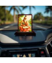 Car Desk/Table Top Veda Vyasa Wooden Photo Stand 3x4 Inches, Compact & Stylish Spiritual Display For Car, Home & Office (Pack Of 1) (F14553)