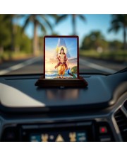 Car Desk/Table Top Lord Karthikeya Wooden Photo Stand 3x4 Inches, Compact & Stylish Spiritual Display For Car, Home & Office (Pack Of 1) (F14333)