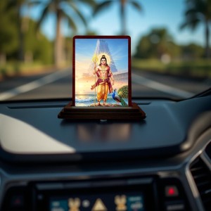 Car Desk/Table Top Lord Karthikeya Wooden Photo Stand 3x4 Inches, Compact & Stylish Spiritual Display For Car, Home & Office (Pack Of 1) (F14333) Car Desk/Table Top Lord Karthikeya Wooden Photo Stand 3x4 Inches, Compact & Stylish Spiritual Display For Car, Home & Office (Pack Of 1) (F14333)