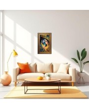 Radha Krishna Digital Golden Balck Color Photo Frame | Hindu Religious Wall Decor | 10x16 Inches - Inspirational Wall Art For Office, Home Decor - Ideal Spiritual Gift (F16648)