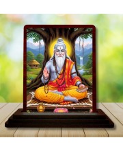 Car Desk/Table Top Valmiki Wooden Photo Stand 3x4 Inches, Compact & Stylish Spiritual Display For Car, Home & Office (Pack Of 1) (F15168)