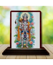 Car Desk/Table Top Lord Hanuman Wooden Photo Stand 3x4 Inches, Compact & Stylish Spiritual Display For Car, Home & Office (Pack Of 1) (F14173)