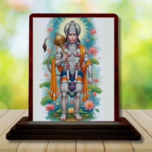 Car Desk/Table Top Lord Hanuman Wooden Photo Stand 3x4 Inches, Compact & Stylish Spiritual Display For Car, Home & Office (Pack Of 1) (F14173) Car Desk/Table Top Lord Hanuman Wooden Photo Stand 3x4 Inches, Compact & Stylish Spiritual Display For Car, Home & Office (Pack Of 1) (F14173)