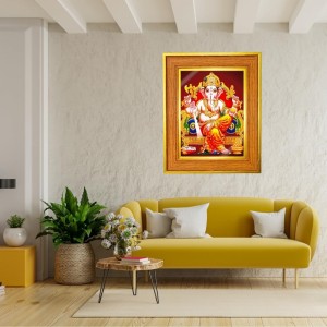 Lord Ganeshaa Photo Frame 16x20 Inches-Brown Wooden Frame For Home, Office & Temple Decoration And Gifting (F6493) Lord Ganeshaa Photo Frame 16x20 Inches-Brown Wooden Frame For Home, Office & Temple Decoration And Gifting (F6493)