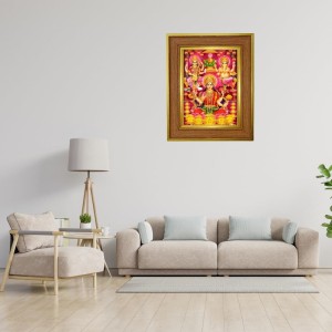 Lord Lakhsmi & Ganesha Photo Frame 10x14 Inches-Brown Wooden Frame For Home, Office & Temple Decoration And Gifting (F6359) Lord Lakhsmi & Ganesha Photo Frame 10x14 Inches-Brown Wooden Frame For Home, Office & Temple Decoration And Gifting (F6359)